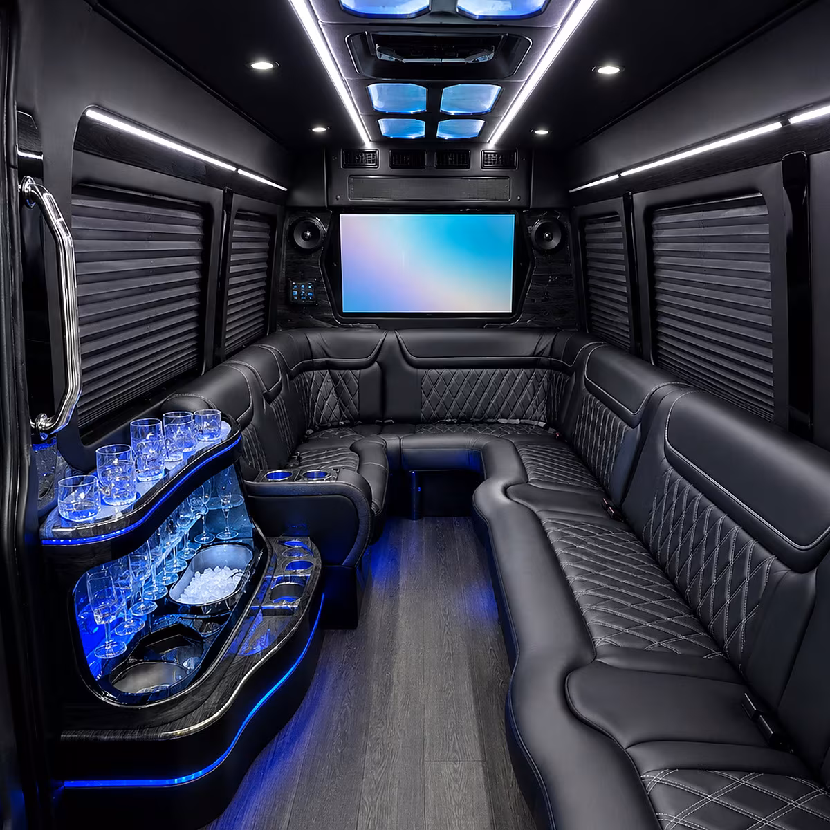 Palmdale Prom & Homecoming Transportation party bus interior