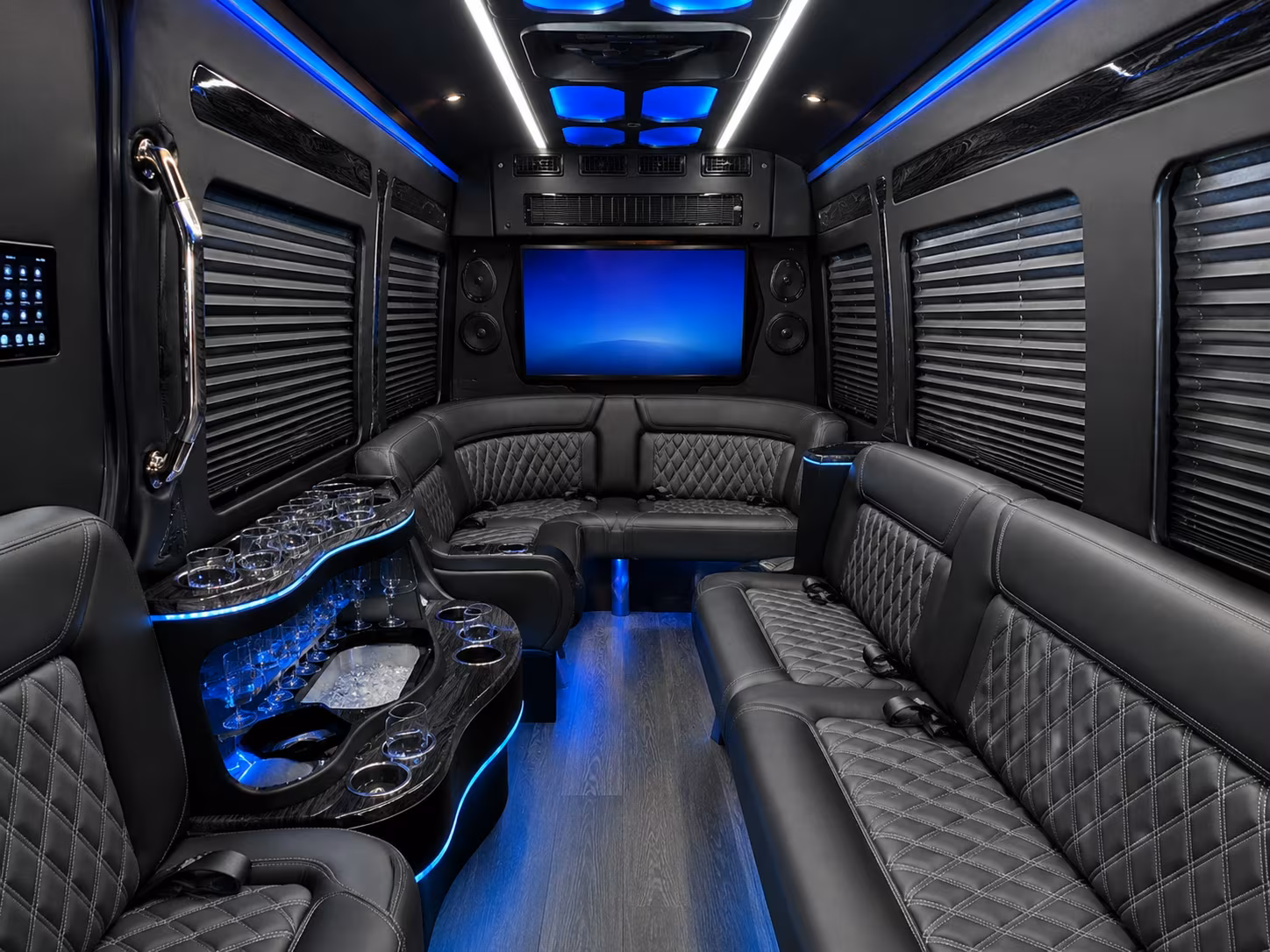 Palmdale School Event Transportation party bus exterior