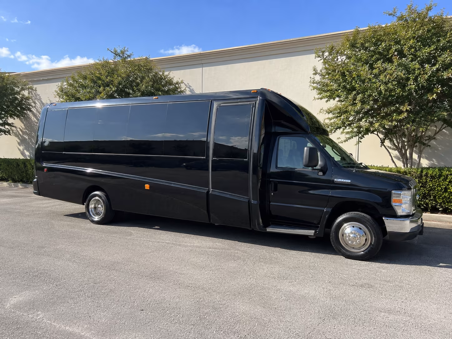 Palmdale Wedding Transportation party bus exterior