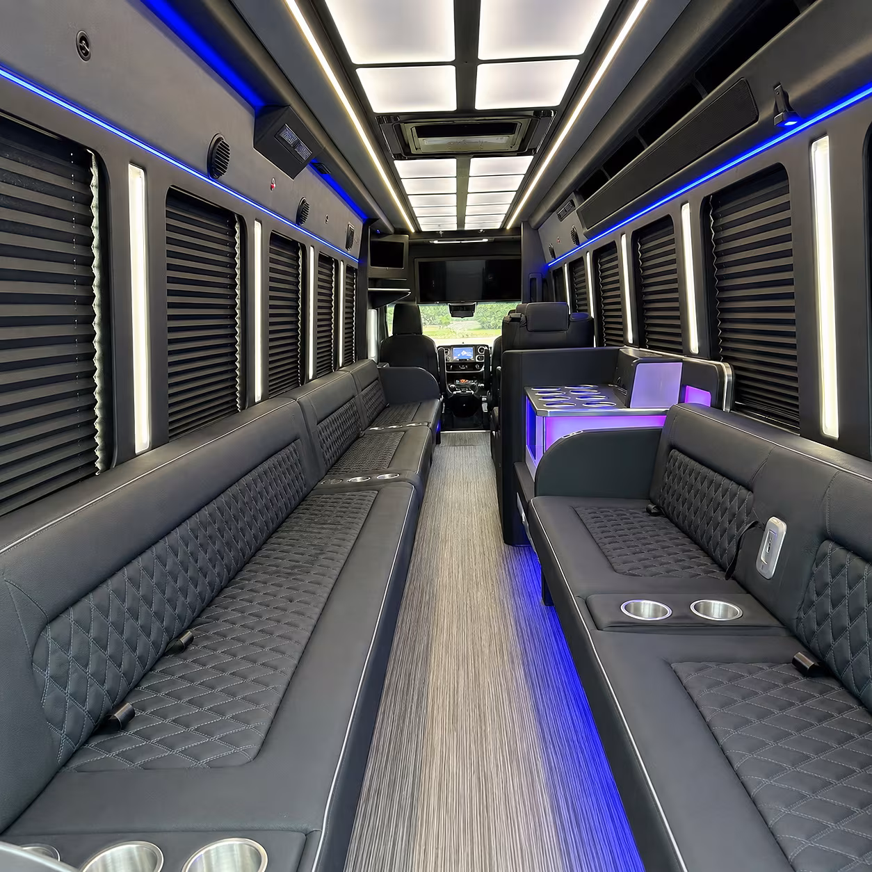 Palmdale Wedding Transportation party bus interior